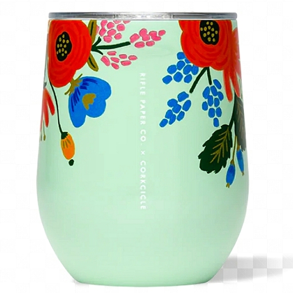 Corkcicle Other - BUY 2 GET 1 FREE💝 RIFLE PAPER CO. STEMLESS WINE GLASS LIVELY FLORAL MINT